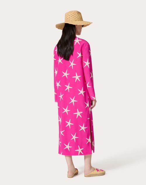 Red Valentino ABITO MIDI IN CREPE DE CHINE STARFISH Moda
