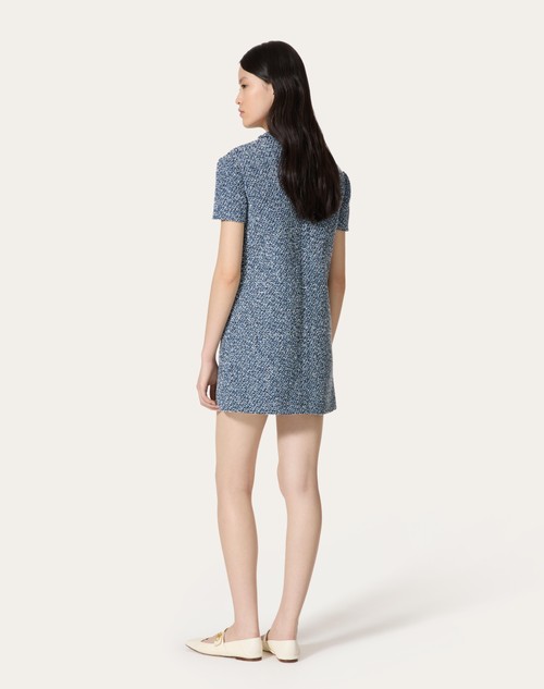 Red Valentino ABITO CORTO IN DENIM TEXTURED TWEED Comprare a buon mercato