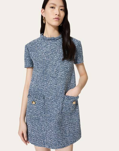 Red Valentino ABITO CORTO IN DENIM TEXTURED TWEED Comprare a buon mercato