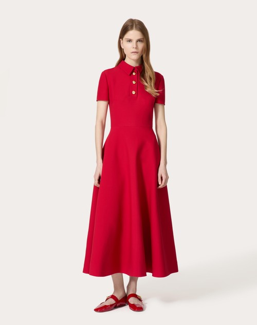 Red Valentino ABITO MIDI IN CREPE COUTURE Grande vendita