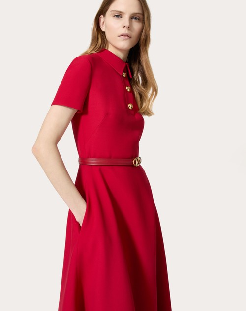 Red Valentino ABITO MIDI IN CREPE COUTURE Grande vendita