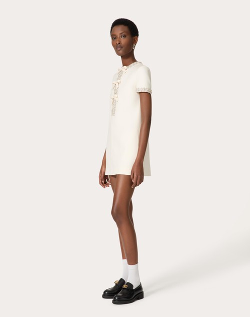 Red Valentino ABITO CORTO IN CREPE COUTURE RICAMATO Offerta natalizia