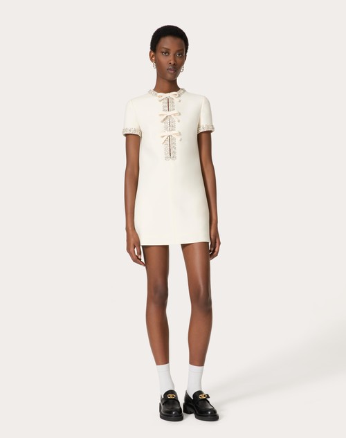 Red Valentino ABITO CORTO IN CREPE COUTURE RICAMATO Offerta natalizia