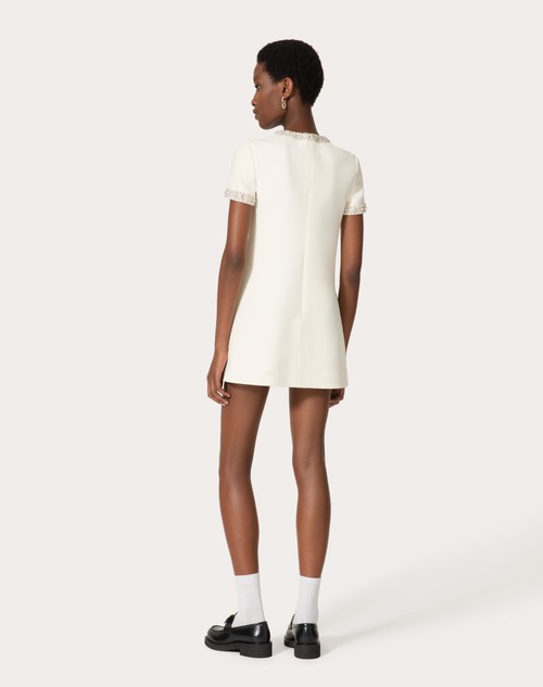 Red Valentino ABITO CORTO IN CREPE COUTURE RICAMATO Offerta natalizia