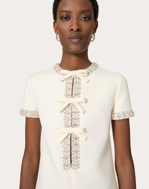 Red Valentino ABITO CORTO IN CREPE COUTURE RICAMATO Offerta natalizia