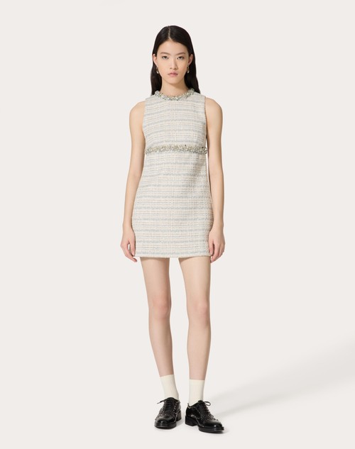 Red Valentino ABITO CORTO IN DELICATE TWEED RICAMATO Offerta Pasqua