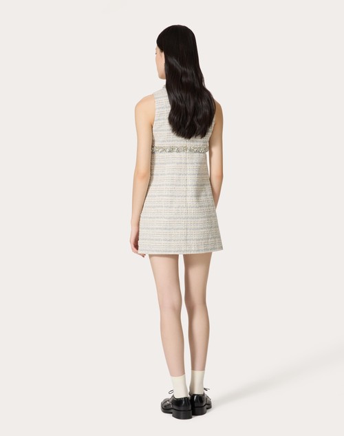 Red Valentino ABITO CORTO IN DELICATE TWEED RICAMATO Offerta Pasqua