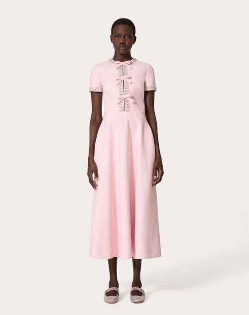 Red Valentino ABITO MIDI IN CREPE COUTURE RICAMATO Offerta Giorno del Papà