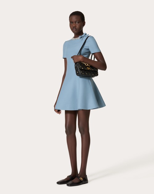 Red Valentino ABITO CORTO IN CREPE COUTURE RICAMATO Offerta San Valentino