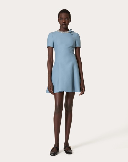 Red Valentino ABITO CORTO IN CREPE COUTURE RICAMATO Offerta San Valentino
