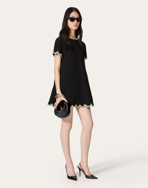 Red Valentino ABITO CORTO IN STRUCTURED COUTURE RICAMATO Vendita calda