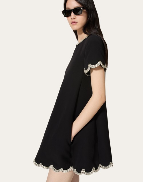 Red Valentino ABITO CORTO IN STRUCTURED COUTURE RICAMATO Vendita calda
