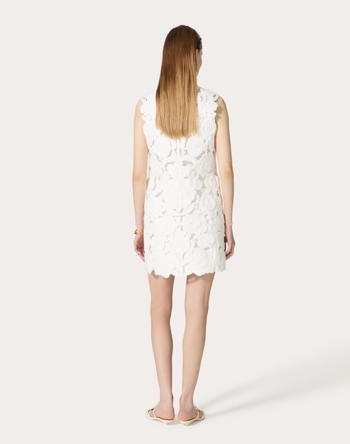 Red Valentino ABITO CORTO IN LIGHT DOUBLE SPLITTABLE GABARDINE RICAMATO Offerta migliore