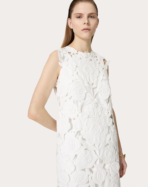 Red Valentino ABITO CORTO IN LIGHT DOUBLE SPLITTABLE GABARDINE RICAMATO Offerta migliore