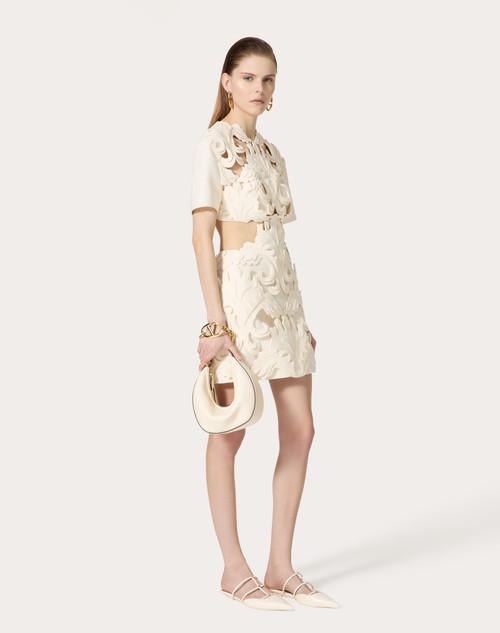 Red Valentino ABITO CORTO IN CREPE COUTURE RICAMATO Latest fashion