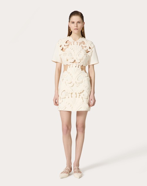 Red Valentino ABITO CORTO IN CREPE COUTURE RICAMATO Latest fashion