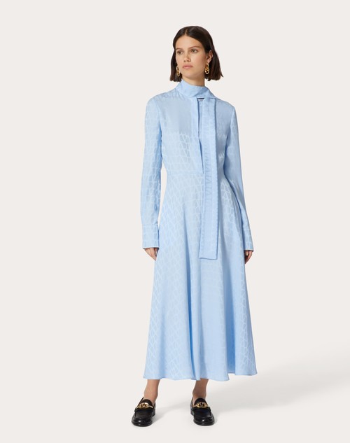 Red Valentino ABITO MIDI IN SILK JACQUARD TOILE ICONOGRAPHE Offerta temporanea