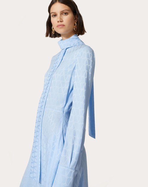 Red Valentino ABITO MIDI IN SILK JACQUARD TOILE ICONOGRAPHE Offerta temporanea