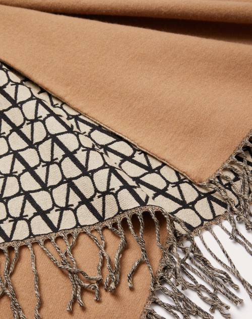 Red Valentino PONCHO DOUBLE TOILE ICONOGRAPHE IN LANA, SETA E CASHMERE Offerta speciale della fabbrica