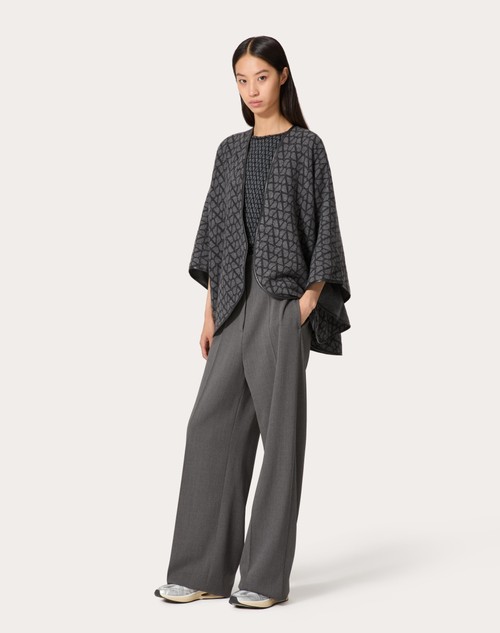 Red Valentino PONCHO DOUBLE TOILE ICONOGRAPHE IN LANA E CACHEMIRE Sostegno trimestrale