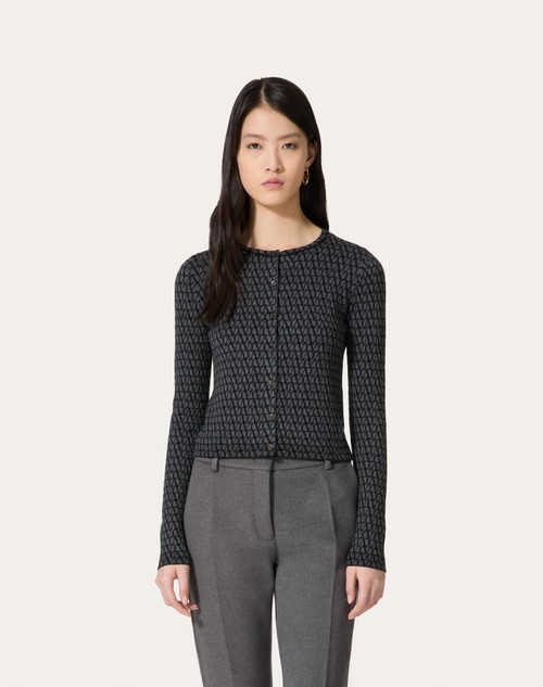 Red Valentino CARDIGAN IN LANA JACQUARD TOILE ICONOGRAPHE Negozi Online