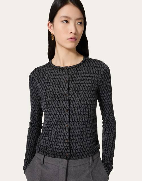 Red Valentino CARDIGAN IN LANA JACQUARD TOILE ICONOGRAPHE Negozi Online