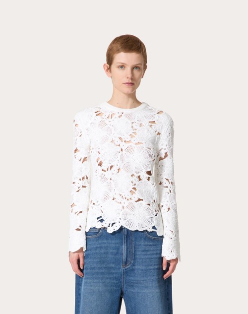 Red Valentino MAGLIA IN COTONE RICAMATA Consegna Veloce