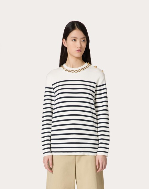 Red Valentino MAGLIA IN COTONE RICAMATA Convenienza