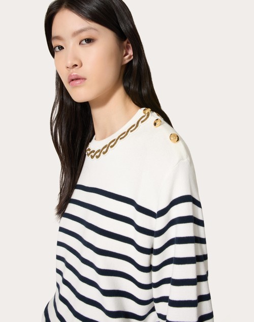 Red Valentino MAGLIA IN COTONE RICAMATA Convenienza