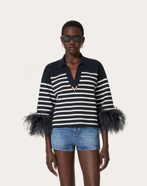 Red Valentino MAGLIA IN COTONE CON PIUME Presa