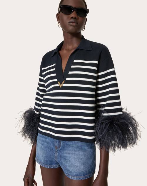 Red Valentino MAGLIA IN COTONE CON PIUME Presa