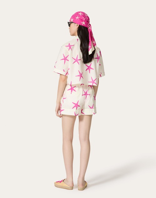 Red Valentino SHORTS IN POPELINE STARFISH Vendite stagionali