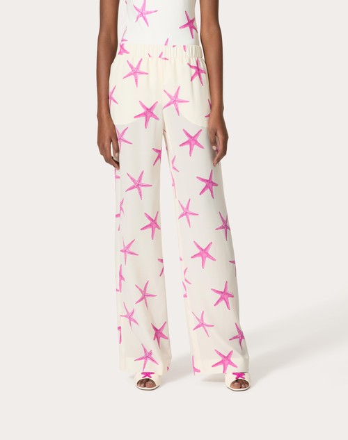 Red Valentino PANTALONI IN CREPE DE CHINE STARFISH Black Friday