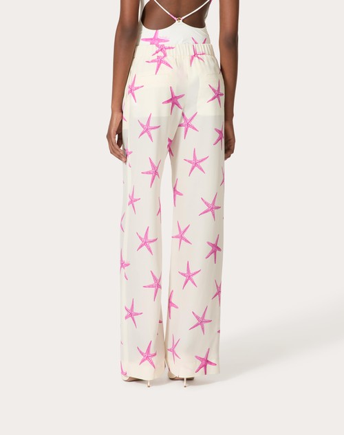 Red Valentino PANTALONI IN CREPE DE CHINE STARFISH Black Friday