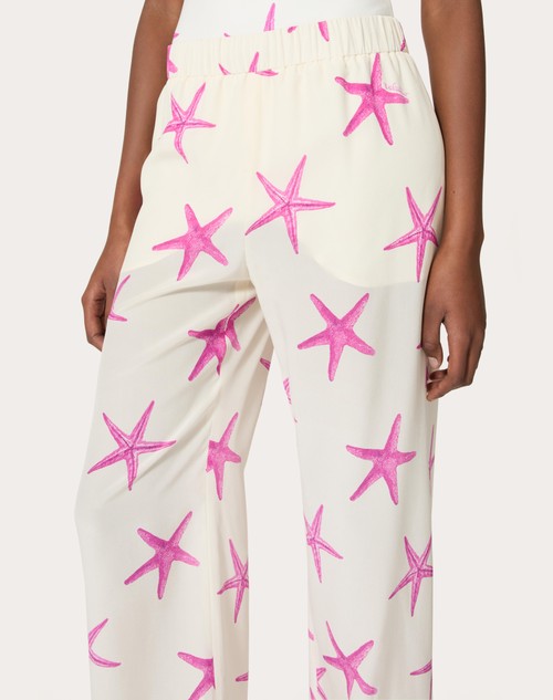 Red Valentino PANTALONI IN CREPE DE CHINE STARFISH Black Friday
