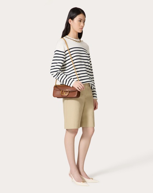 Red Valentino BERMUDA IN DIAGONAL COTTON LINEN Offerta natalizia