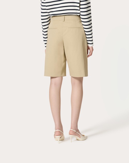 Red Valentino BERMUDA IN DIAGONAL COTTON LINEN Offerta natalizia