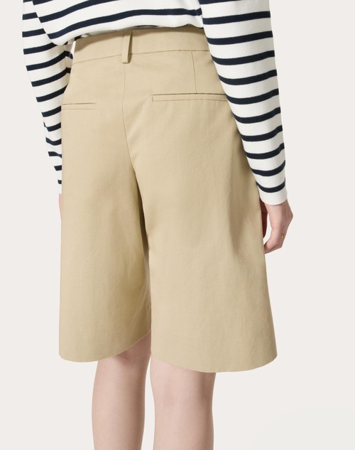 Red Valentino BERMUDA IN DIAGONAL COTTON LINEN Offerta natalizia