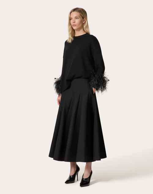 Red Valentino GONNA MIDI IN CREPE COUTURE Liquidazione