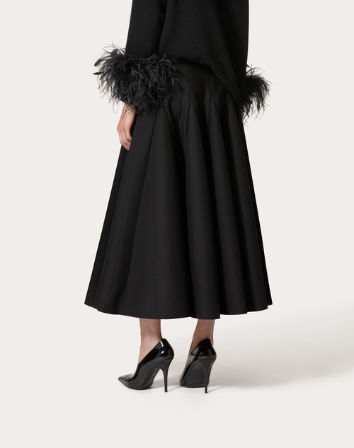 Red Valentino GONNA MIDI IN CREPE COUTURE Liquidazione