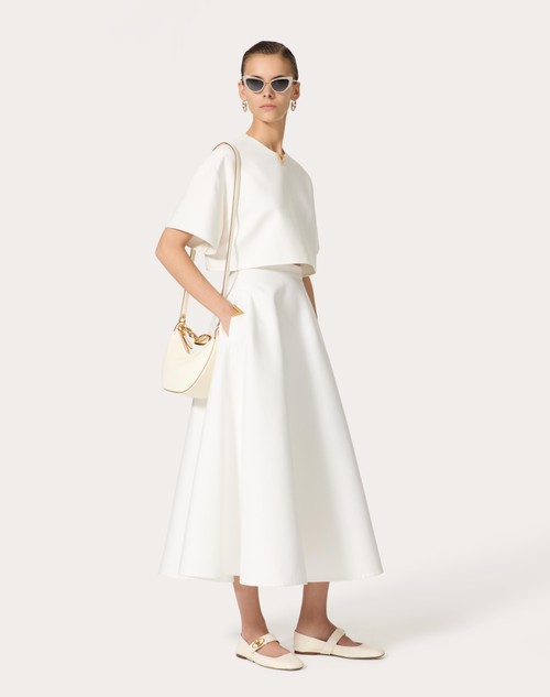 Red Valentino GONNA MIDI IN LIGHT DOUBLE SPLITTABLE GABARDINE Enormi risparmi