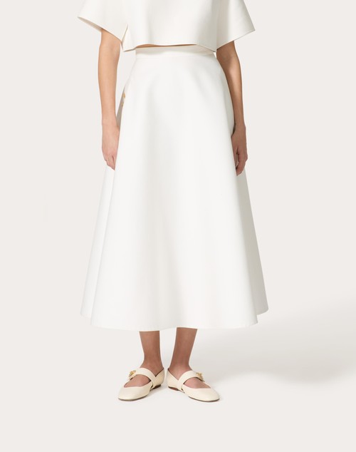 Red Valentino GONNA MIDI IN LIGHT DOUBLE SPLITTABLE GABARDINE Enormi risparmi