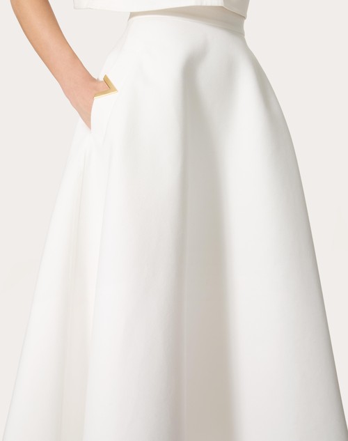 Red Valentino GONNA MIDI IN LIGHT DOUBLE SPLITTABLE GABARDINE Enormi risparmi