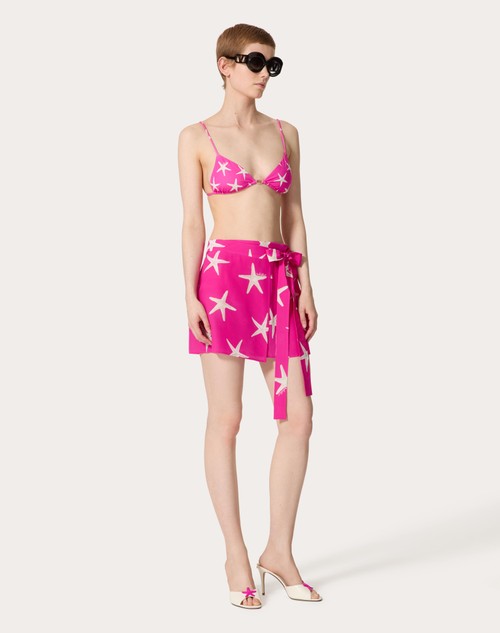 Red Valentino GONNA IN CREPE DE CHINE STARFISH Prezzo basso