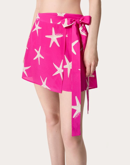 Red Valentino GONNA IN CREPE DE CHINE STARFISH Prezzo basso