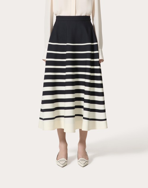 Red Valentino GONNA MIDI IN CREPE COUTURE VALENTINO ROOMVIEW Rilascio limitato