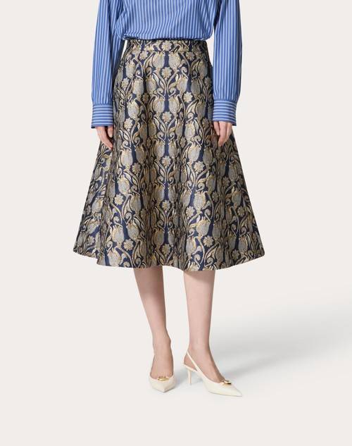 Red Valentino GONNA MIDI IN BROCCATO METAMORPHOS TULIPS Ultimi tre giorni