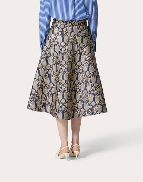 Red Valentino GONNA MIDI IN BROCCATO METAMORPHOS TULIPS Ultimi tre giorni