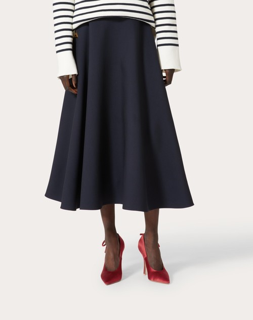 Red Valentino GONNA MIDI IN CREPE COUTURE ACQUISTA ORA