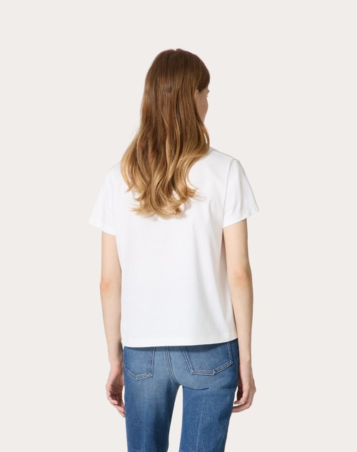 Red Valentino T-SHIRT IN COTTON JERSEY RICAMATA Fino al 65% di sconto